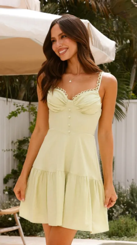 Beatrix Mini Dress - Sage sold by Billy J