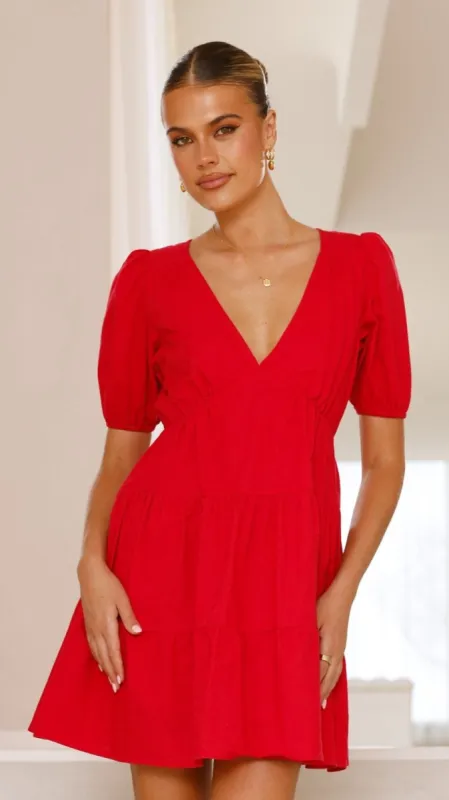 Billie Mini Dress - Red sold by Billy J