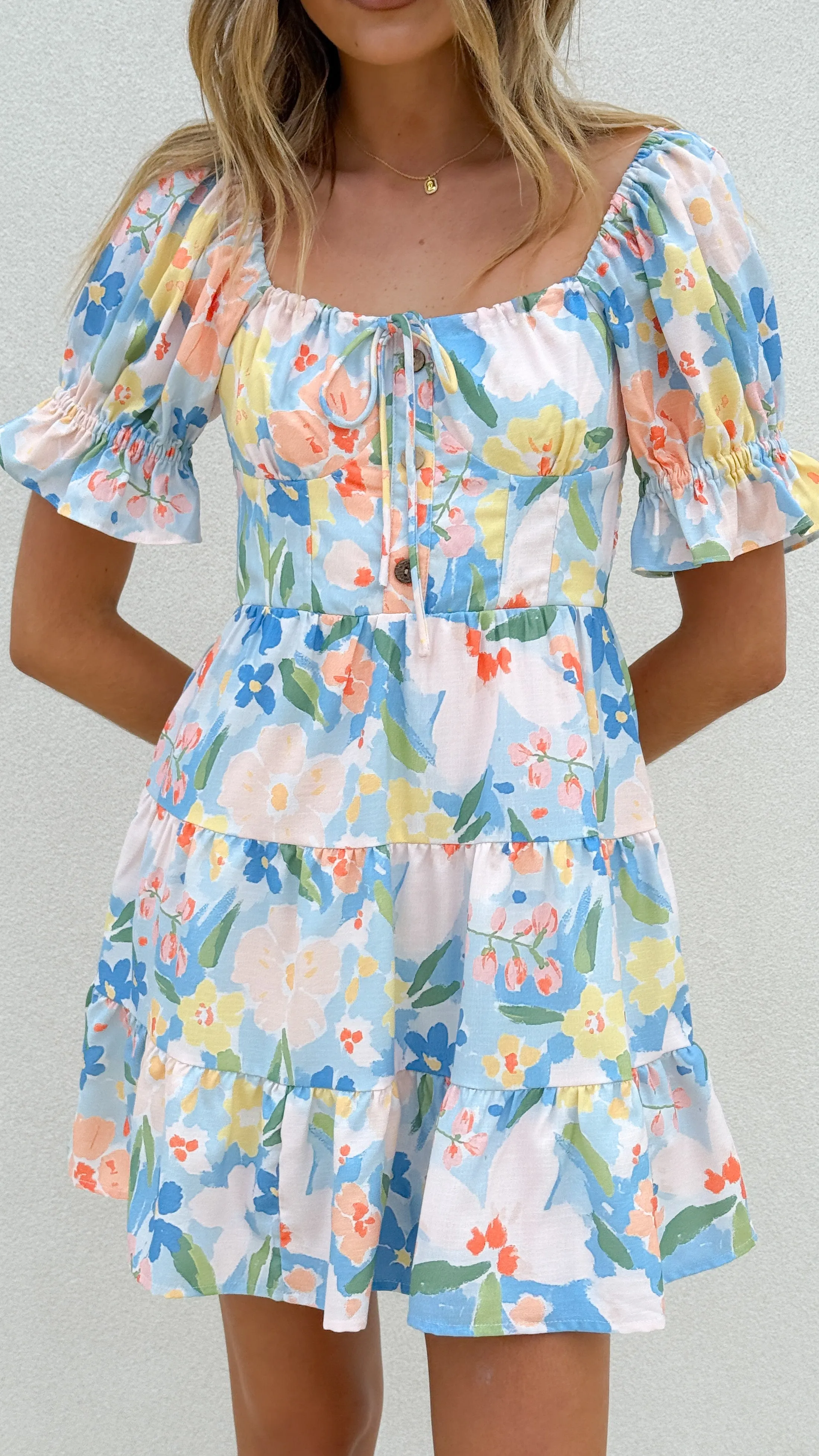 Eve Mini Dress - Blue Summer sold by Billy J