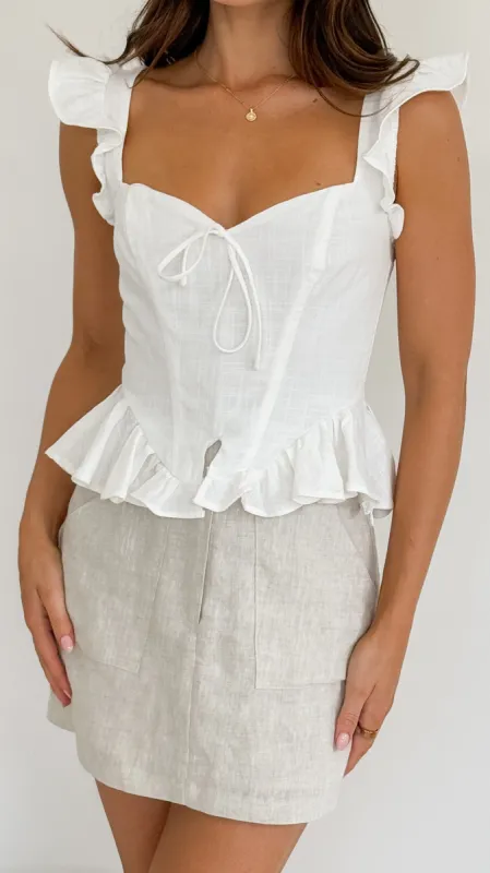 Uzima Frill Top - White sold by Billy J