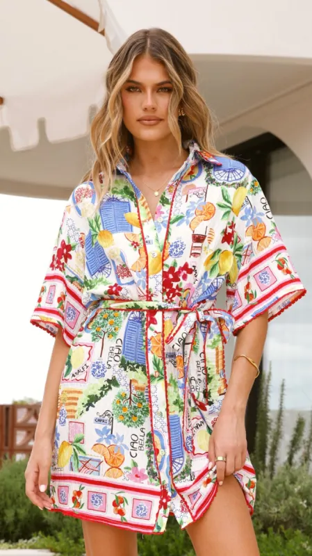 Cecilia Mini Dress - Ciao Bella Print sold by Billy J