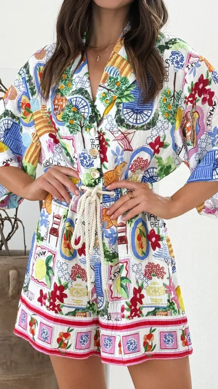 Cassia Playsuit - Ciao Bella Print sold by Billy J