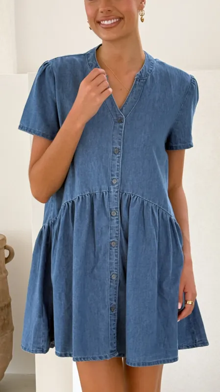 Juliani Mini Dress - Blue Denim sold by Billy J