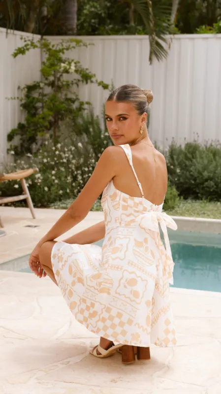 Saide Mini Dress - Lemon/White sold by Billy J