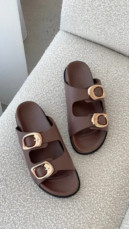 Sol Sana San Jose Footbed - Cocoa / Gold sold by Billy J