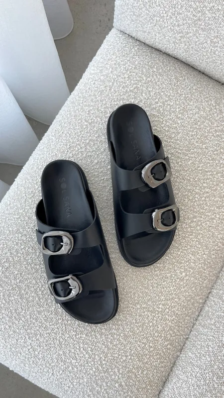 Sol Sana San Jose Footbed - Black / Silver sold by Billy J