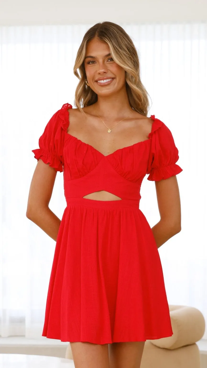 Magnolia Mini Dress - Red sold by Billy J