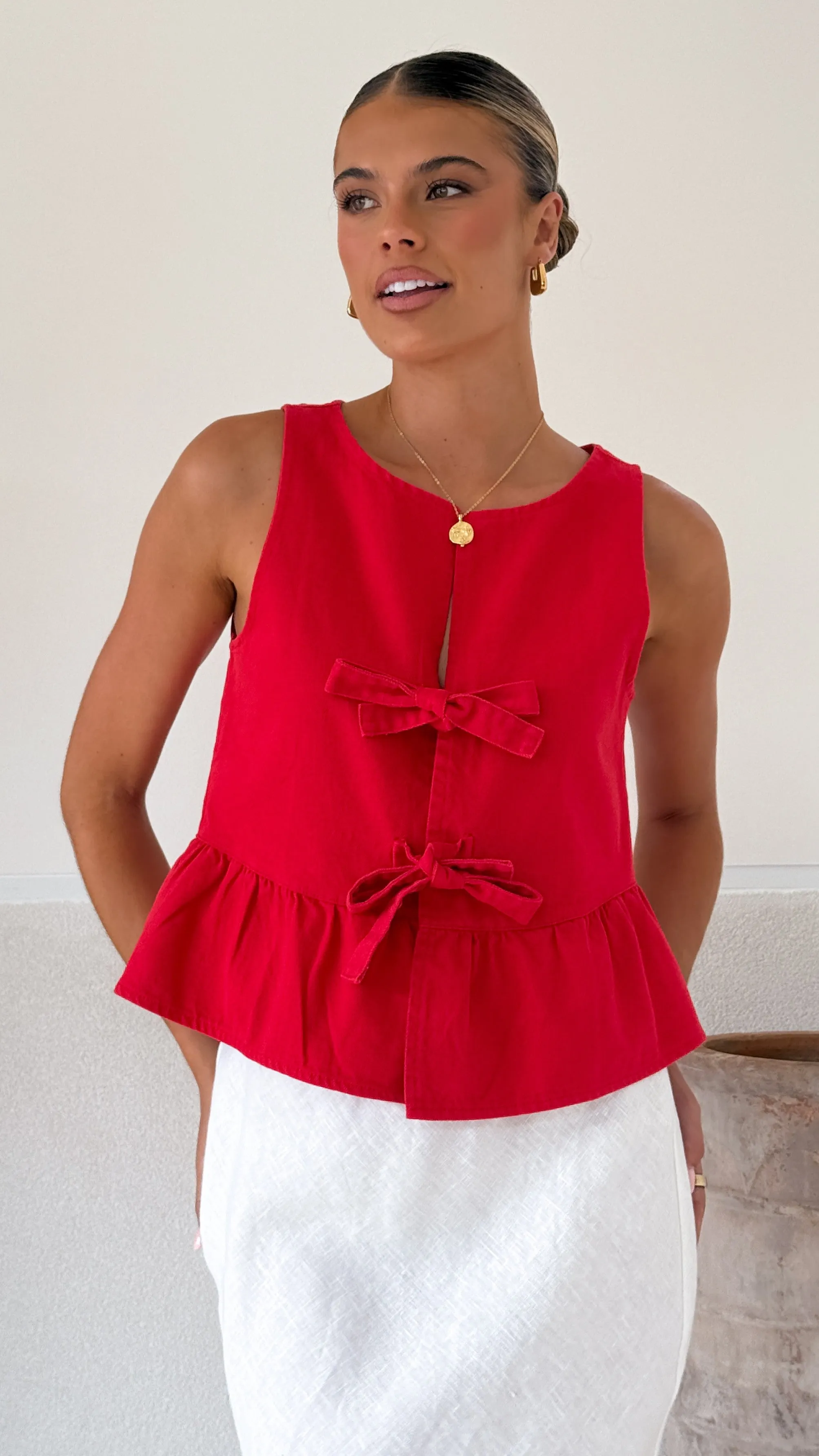 Jarrah Tie Top - Red sold by Billy J product image thumbnail 4