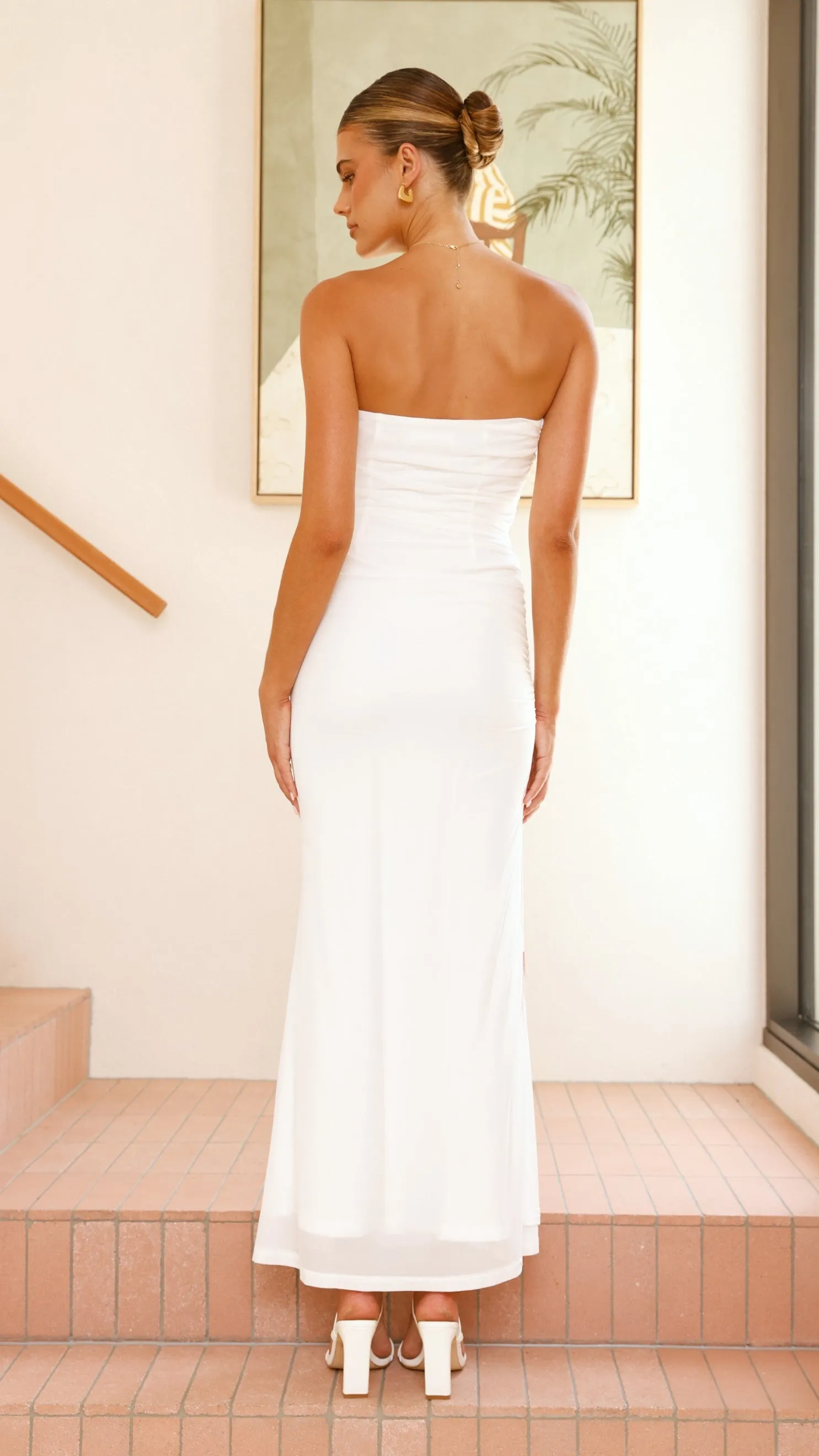 Brittani Strapless Maxi Dress - White/Red sold by Billy J product image thumbnail 2