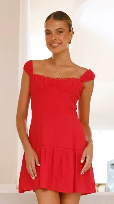 Pascah Mini Dress - Red sold by Billy J