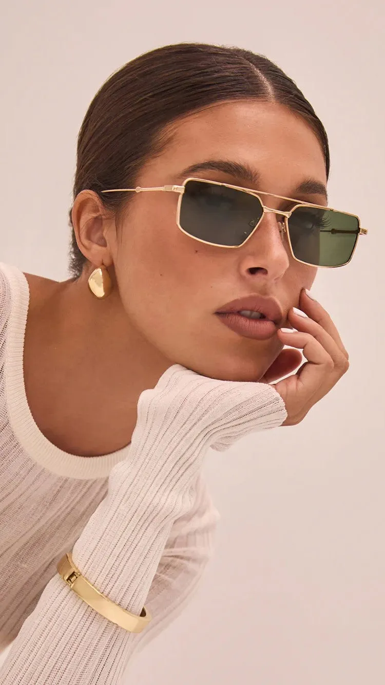 The Barbara Sunglasses - Light Green / Gold sold by Billy J