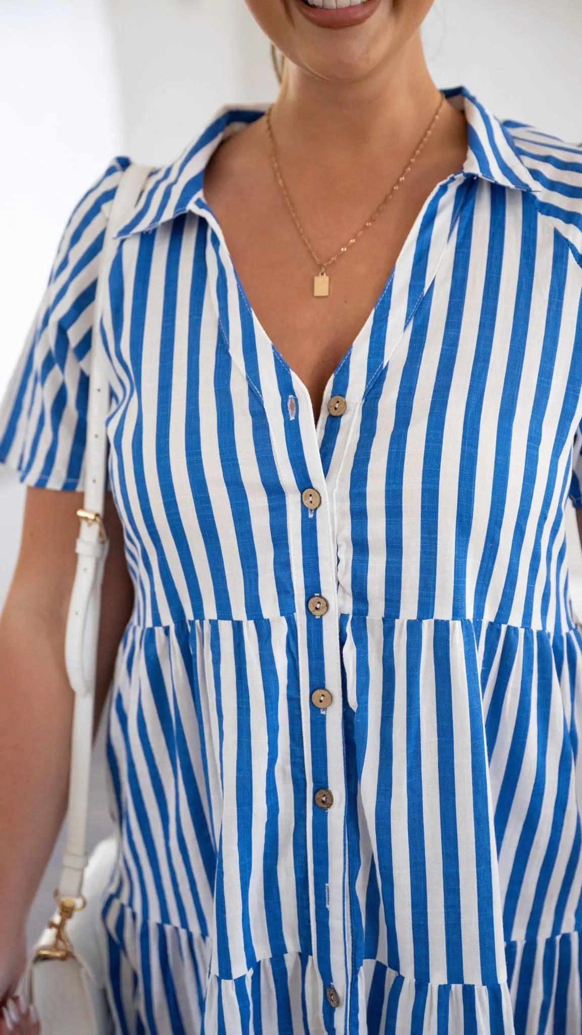 Pippa Midi Dress - Blue Stripe sold by Billy J product image thumbnail 3