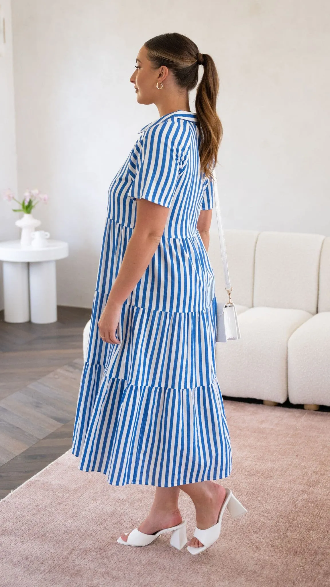 Pippa Midi Dress - Blue Stripe sold by Billy J product image thumbnail 4