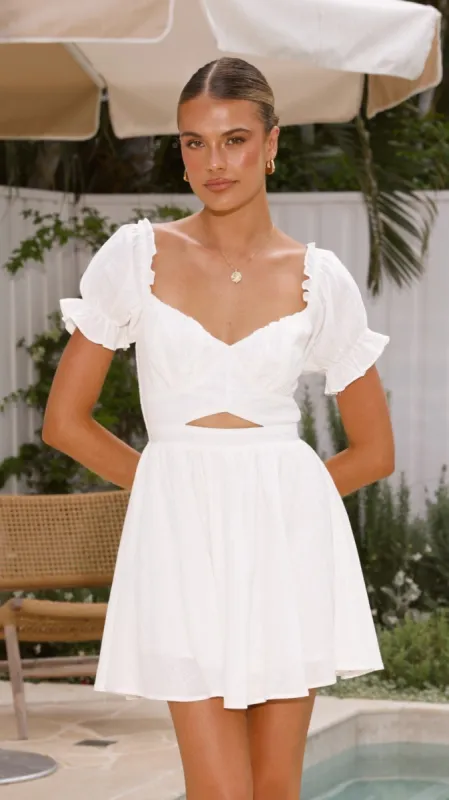 Magnolia Mini Dress - White sold by Billy J