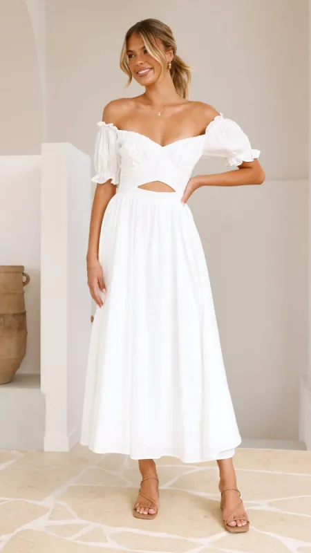 Hulu Maxi Dress - White sold by Billy J