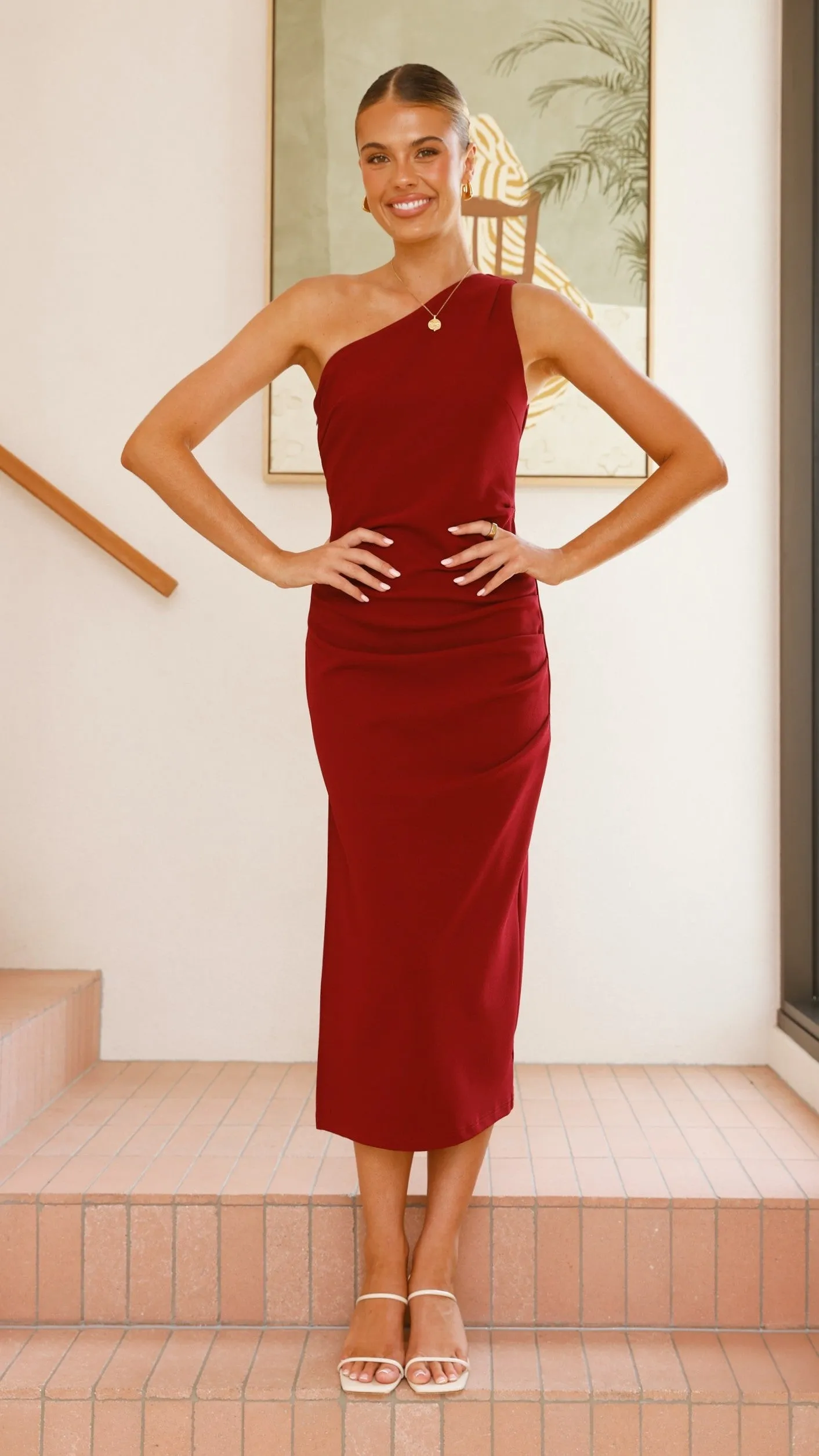 Alaina Midi Dress - Wine sold by Billy J product image thumbnail 5