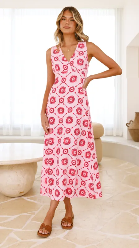 Aelin Midi Dress - Naomi Print sold by Billy J
