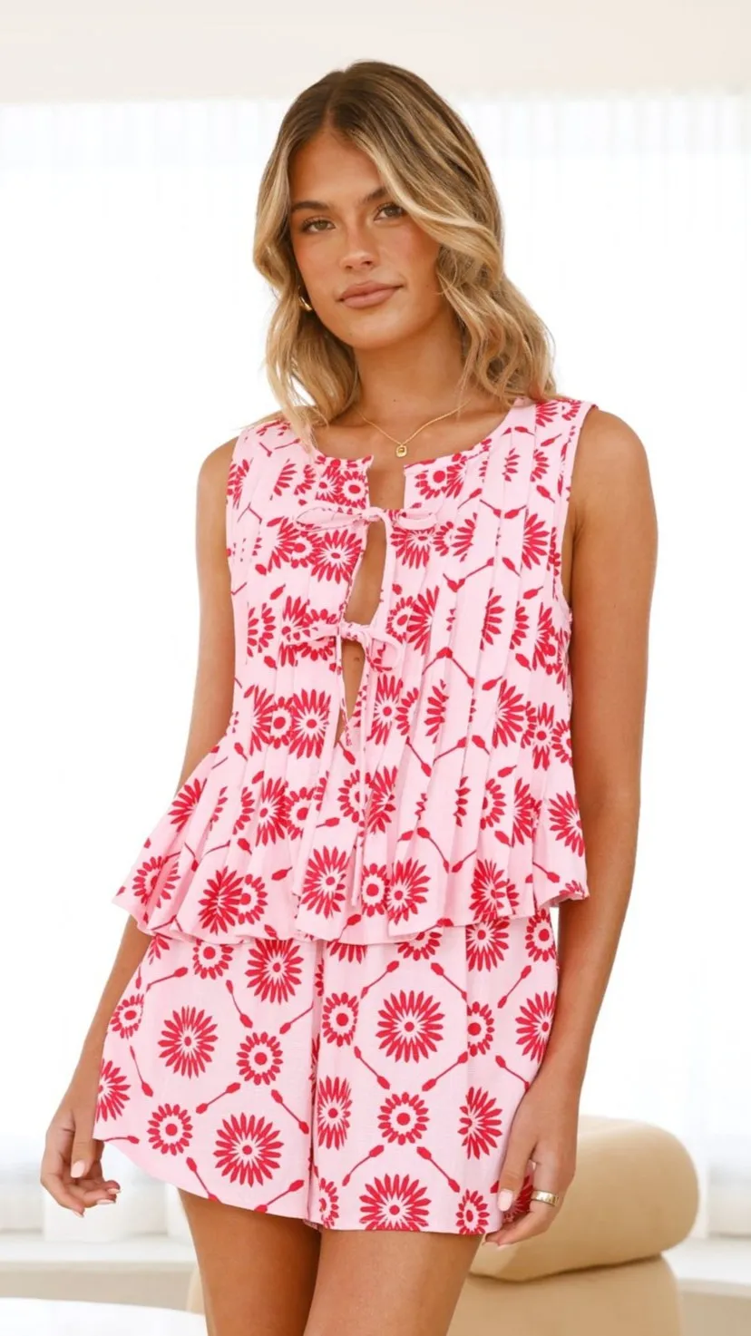 Elide Tie Top & Shorts Set - Naomi Print sold by Billy J product image thumbnail 2