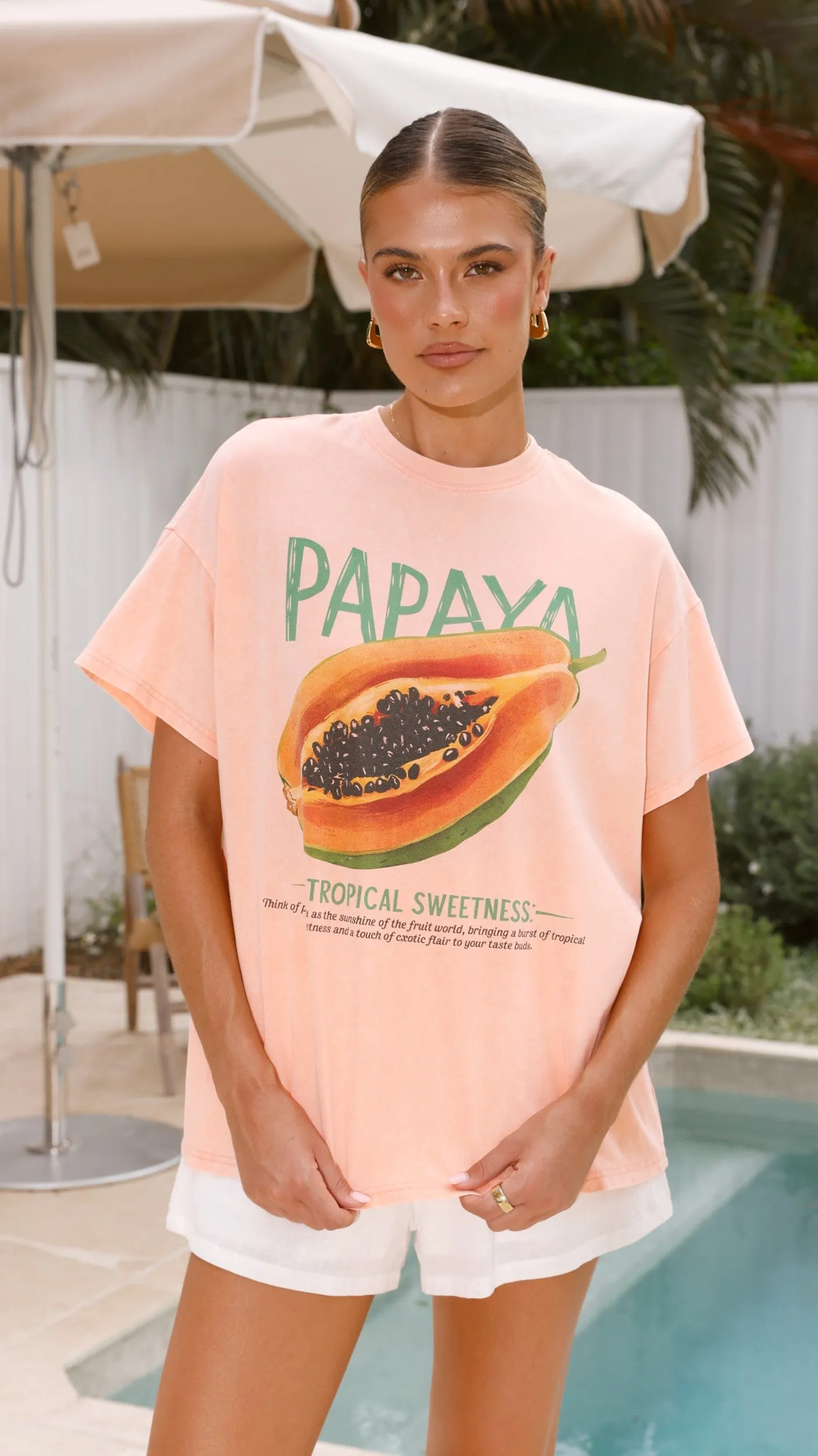 Papaya Acid Wash Tee - Peach sold by Billy J product image thumbnail 3