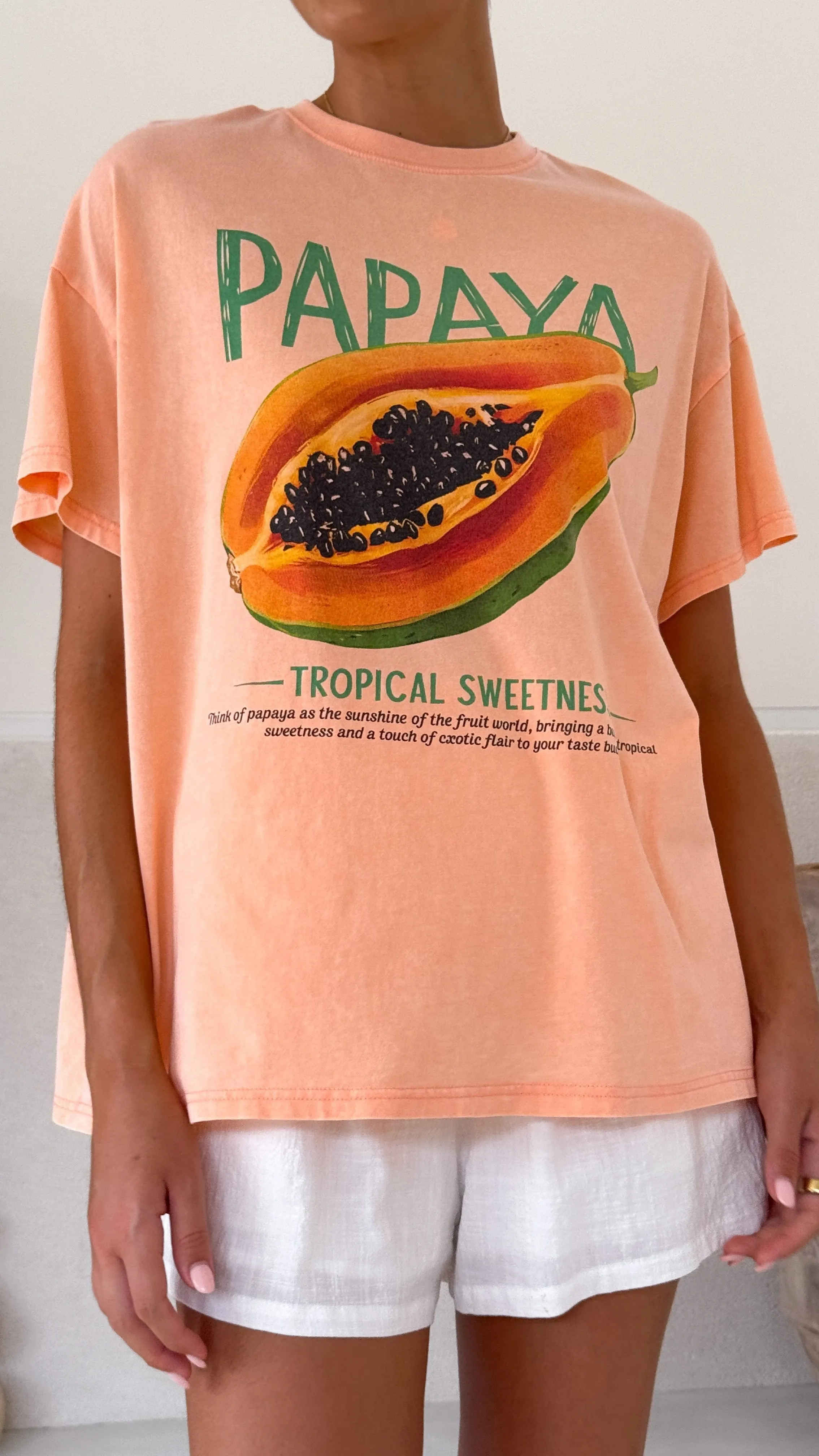 Papaya Acid Wash Tee - Peach sold by Billy J product image thumbnail 4