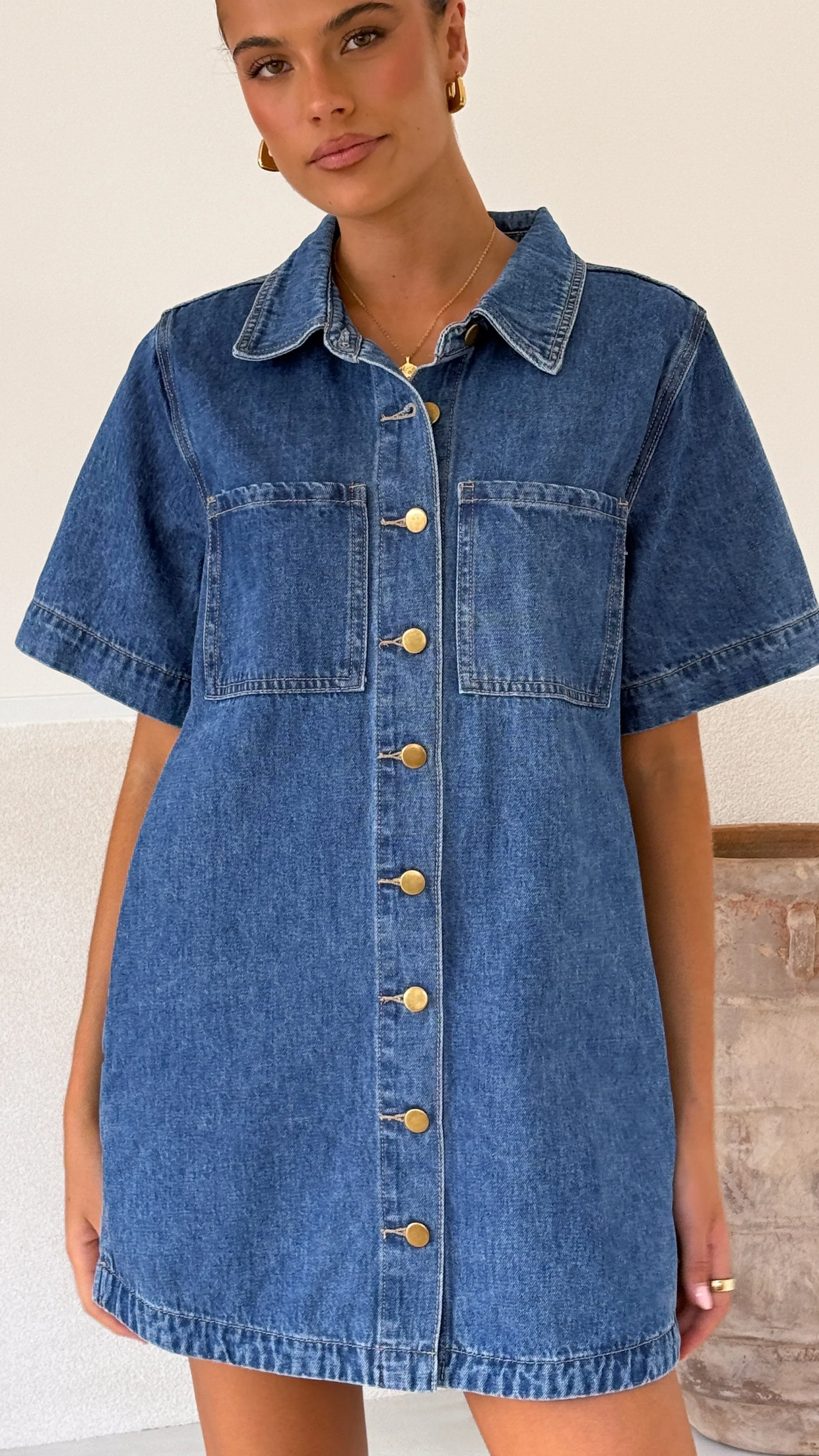 Rayna Denim Mini Dress - Dark Denim sold by Billy J product image thumbnail 5