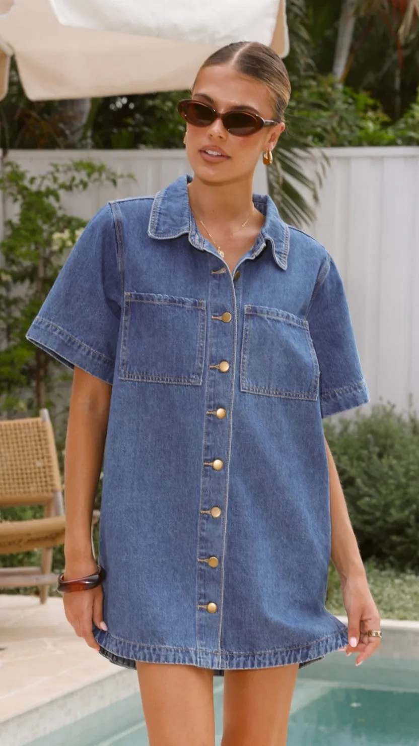 Rayna Denim Mini Dress - Dark Denim sold by Billy J product image thumbnail 4