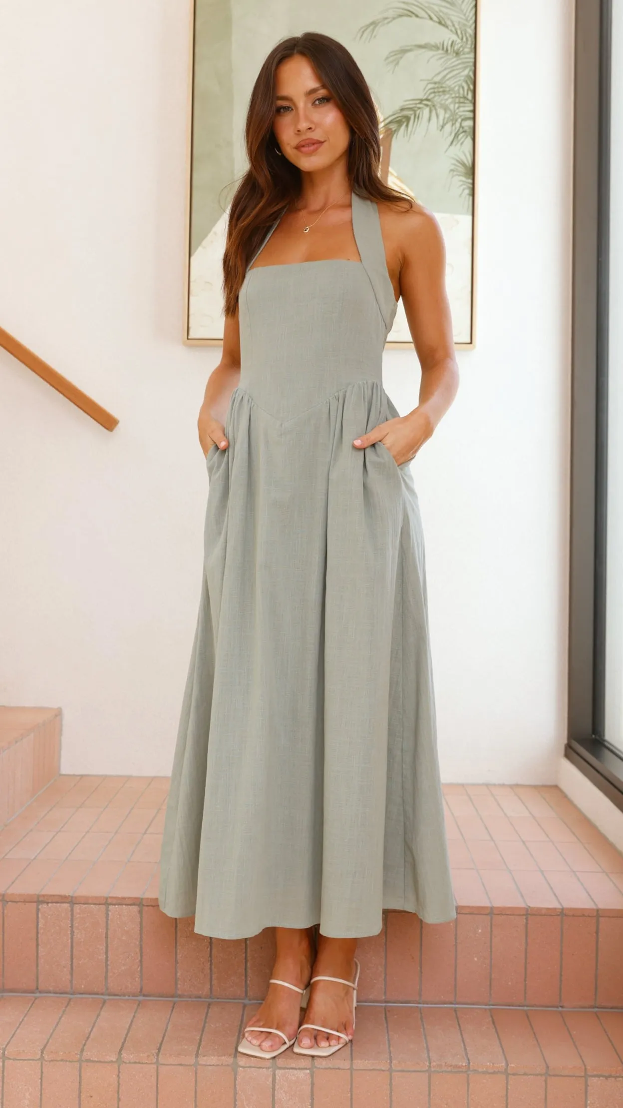Caden Maxi Dress - Sage sold by Billy J