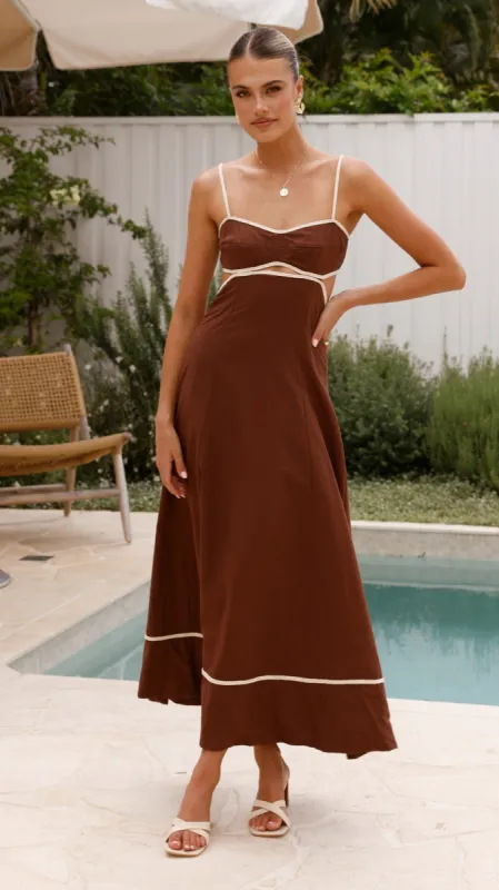 Nereda Maxi Dress - Chocolate sold by Billy J