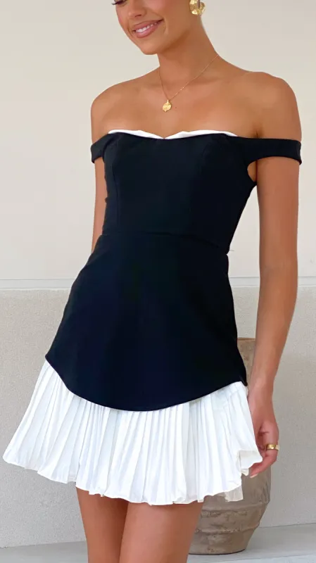 Talmai Mini Dress - Black / White sold by Billy J