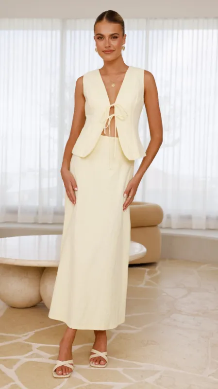 Lucy Maxi Skirt - Lemon sold by Billy J