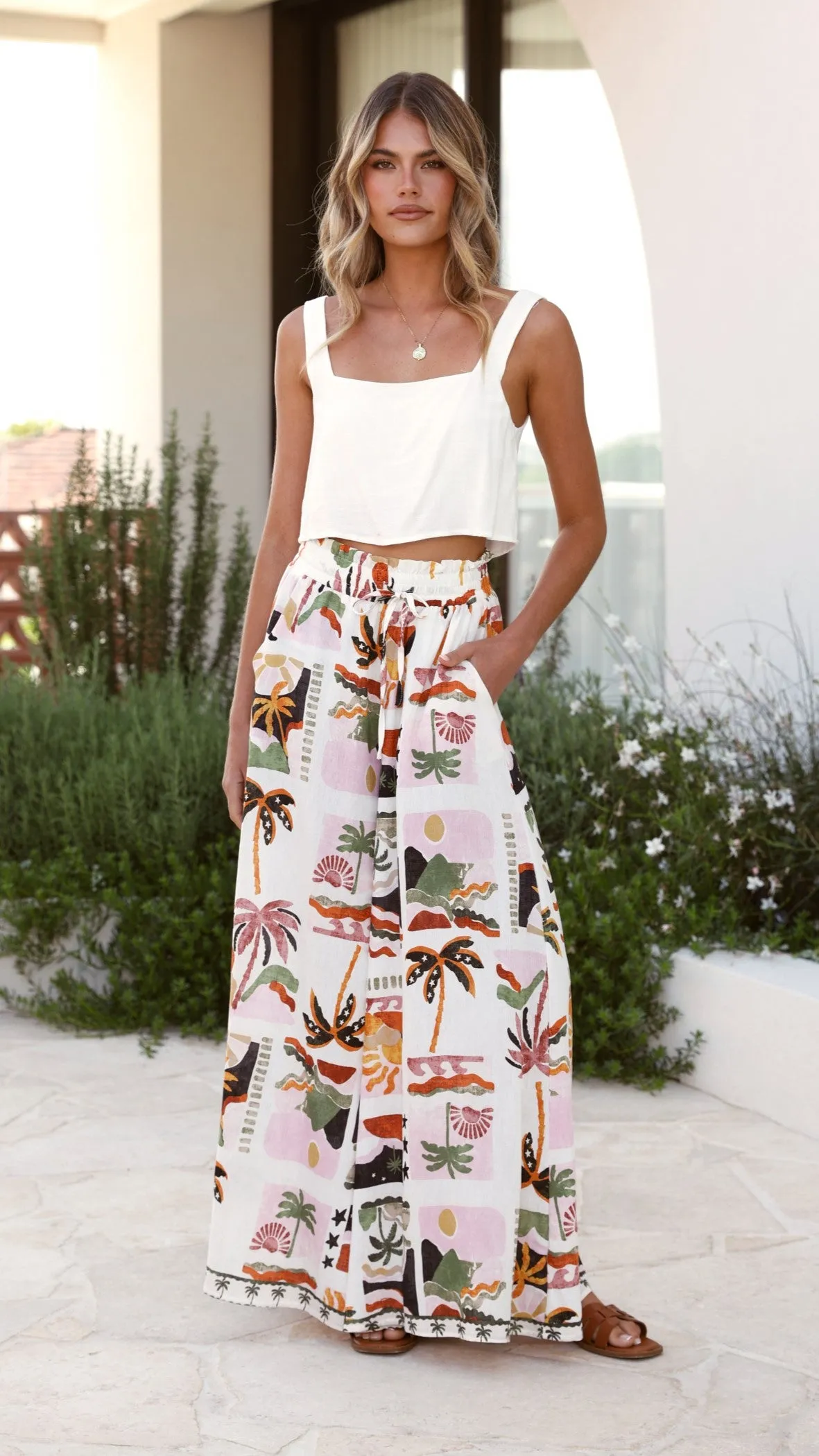 Avery Wide Leg Pants - Desert Palms sold by Billy J
