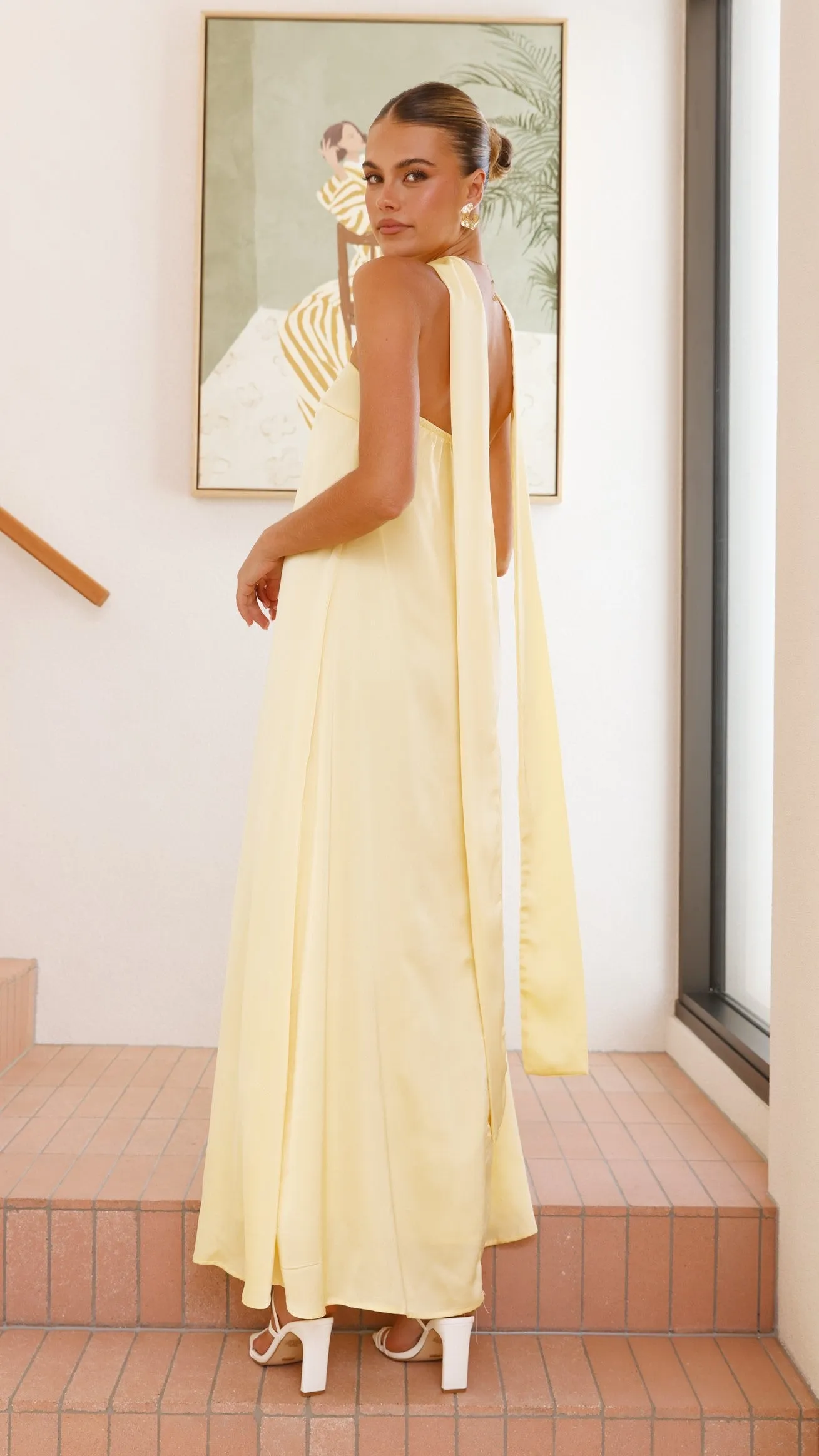 Caitie Strapless Scarf Maxi Dress - Yellow sold by Billy J product image thumbnail 2