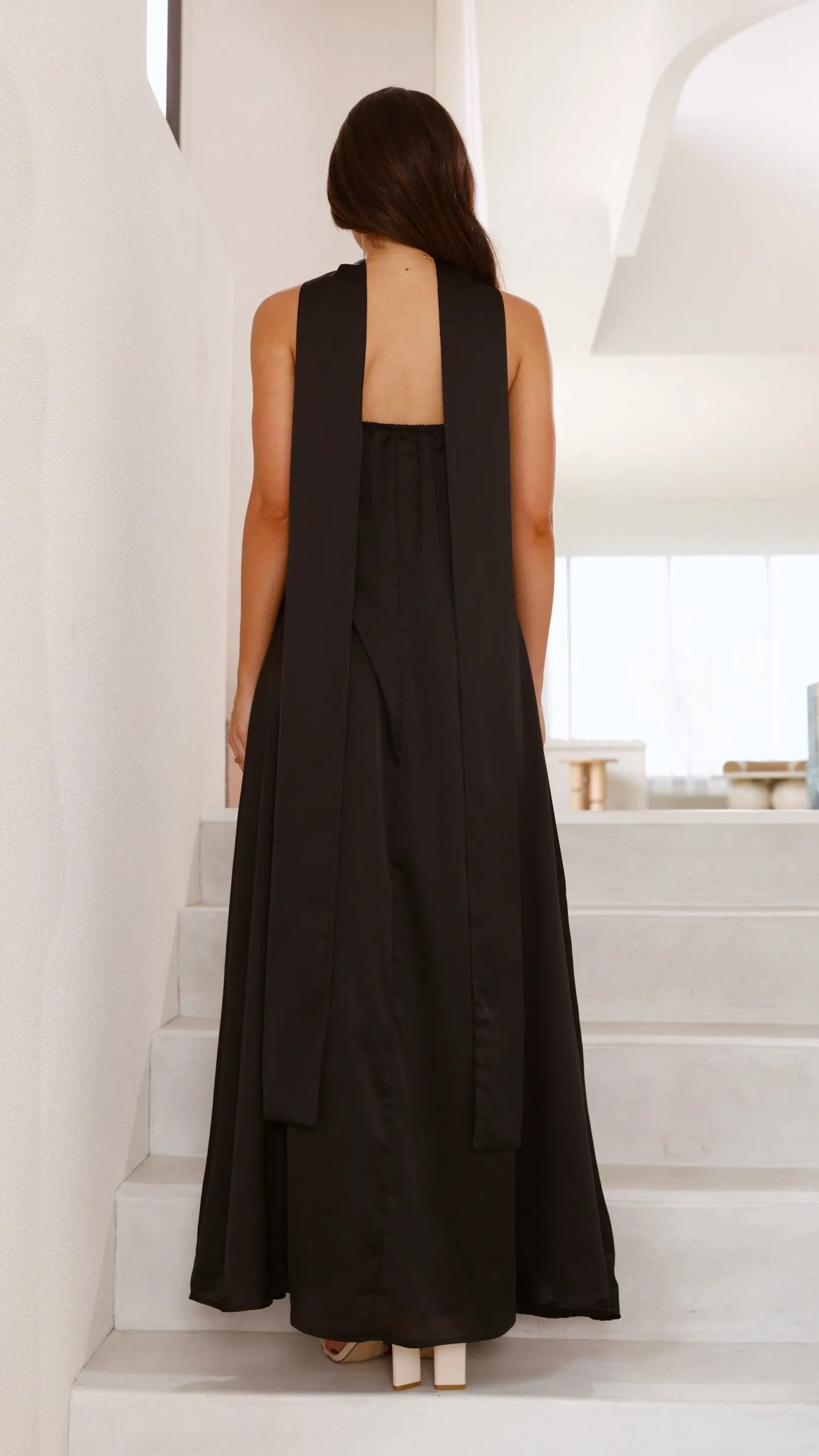 Caitie Strapless Scarf Maxi Dress - Black sold by Billy J product image thumbnail 2