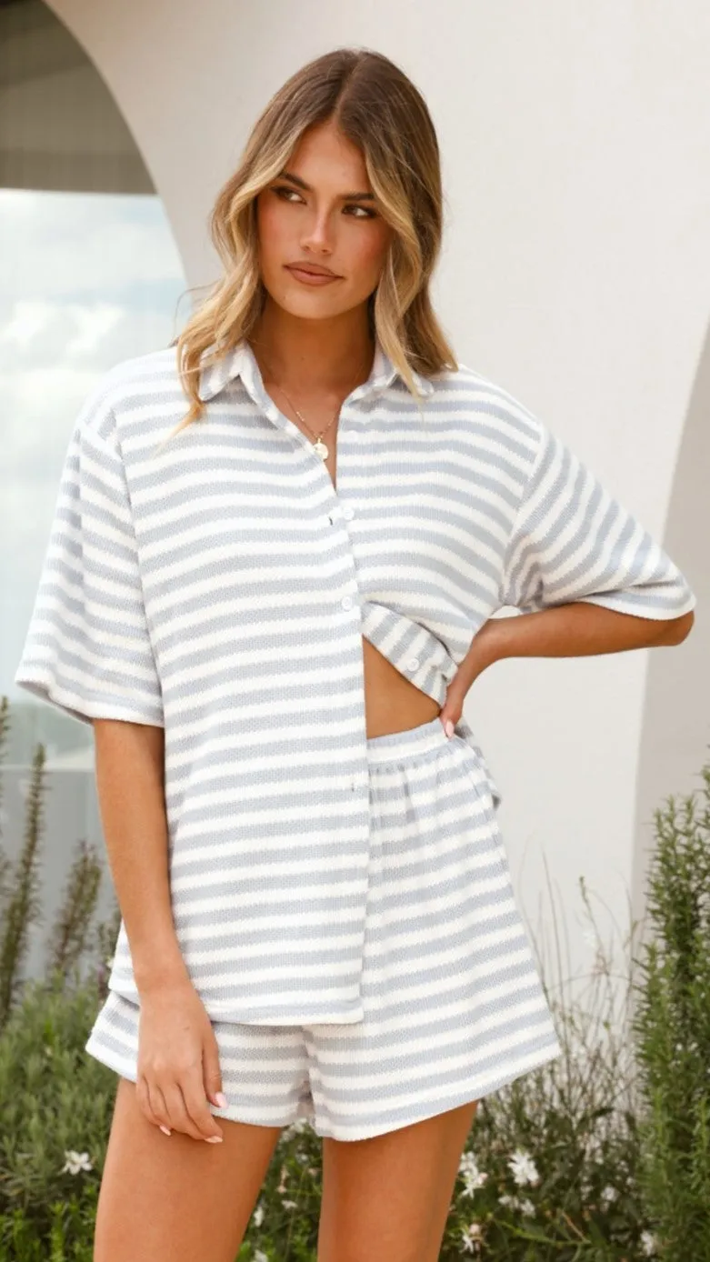 Romi Shirt and Shorts Set - Blue Stripe sold by Billy J