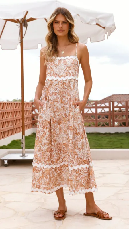 Prague Maxi Dress - Natural Paisley sold by Billy J