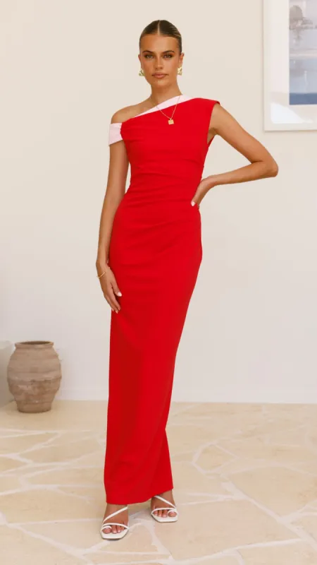 Honey Maxi Dress - Red/Pink sold by Billy J