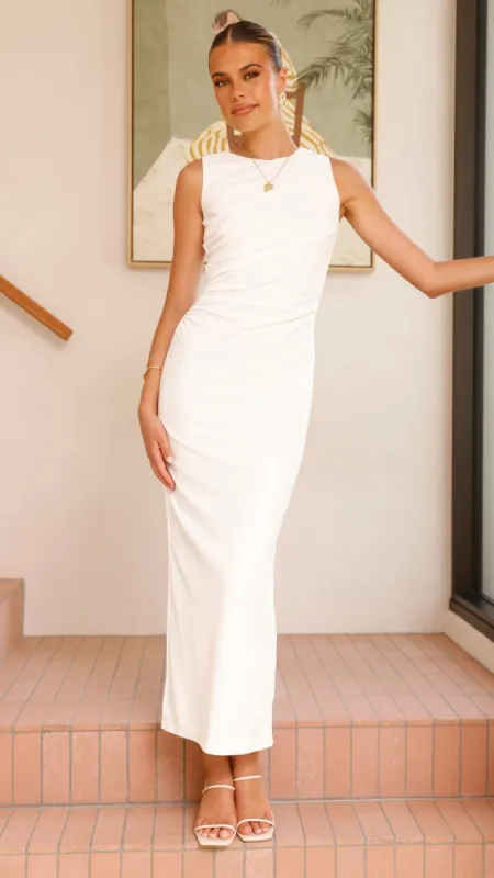 Sarsha Boatneck Maxi Dress - White sold by Billy J