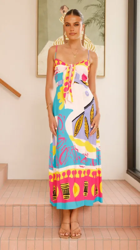 Shahar Maxi Dress - Pink Print sold by Billy J