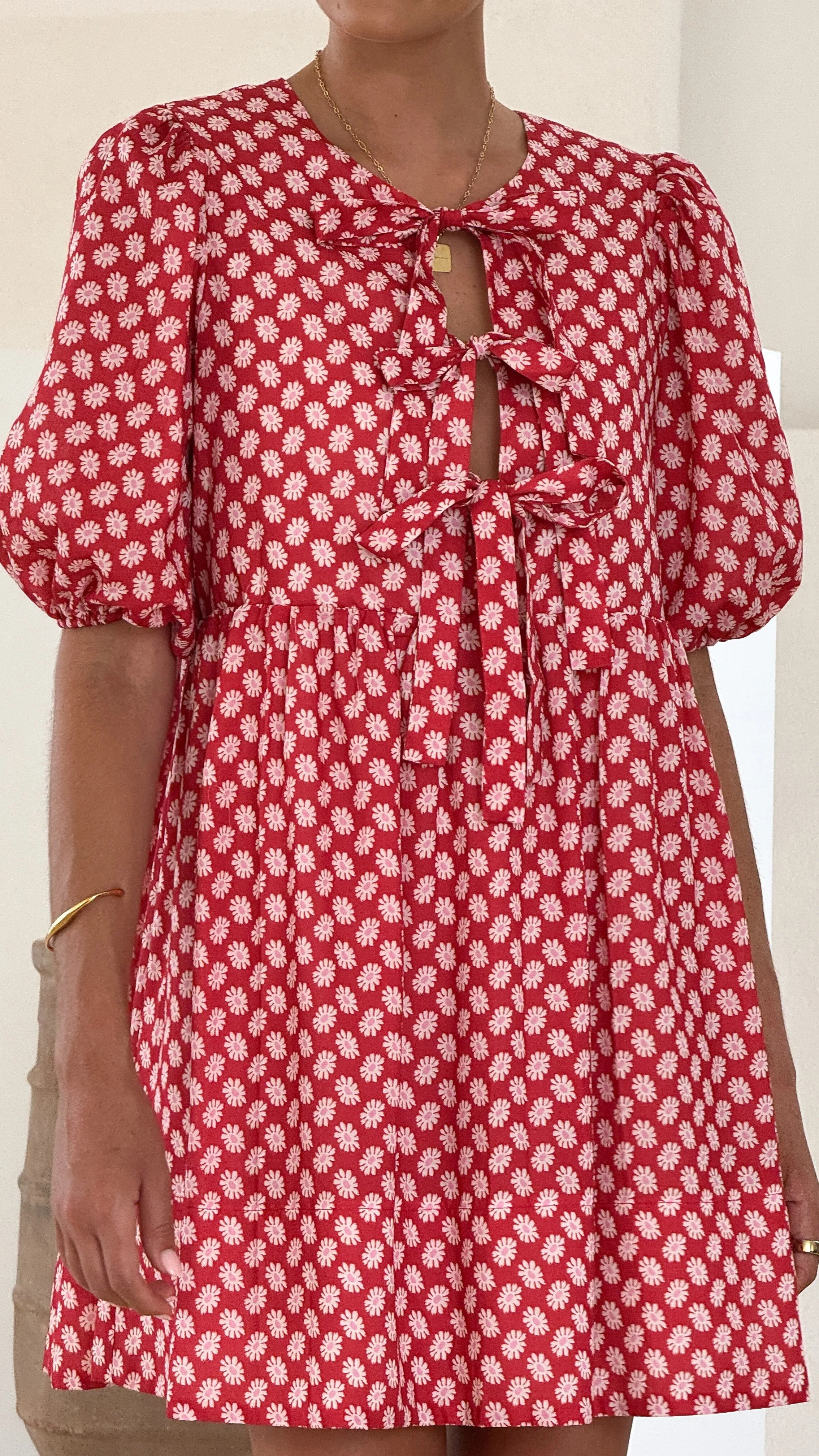 Arana Mini Dress - Red Floral sold by Billy J product image thumbnail 3