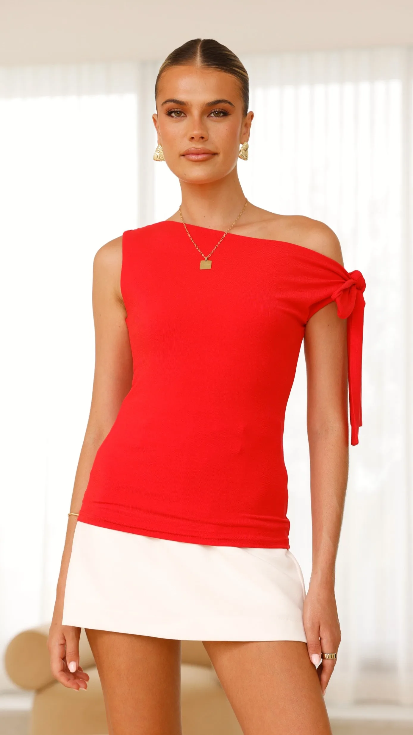 Cavatina Off Shoulder Top - Red sold by Billy J product image thumbnail 3