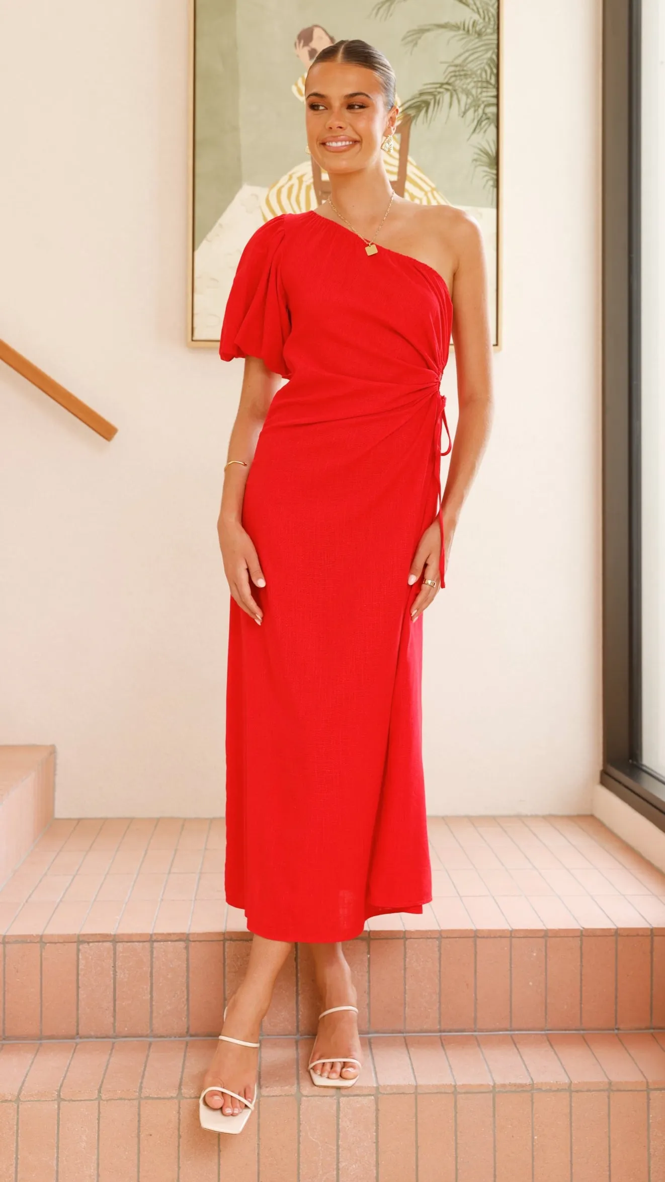 Suzie Midi Dress - Red sold by Billy J