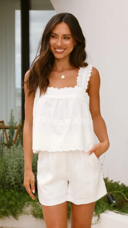 Reba Top - White sold by Billy J