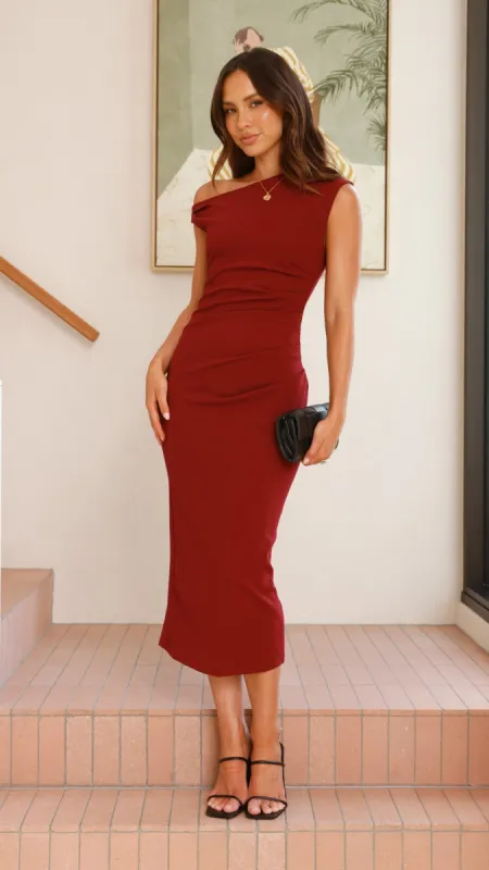Lilah Midi Dress - Wine sold by Billy J