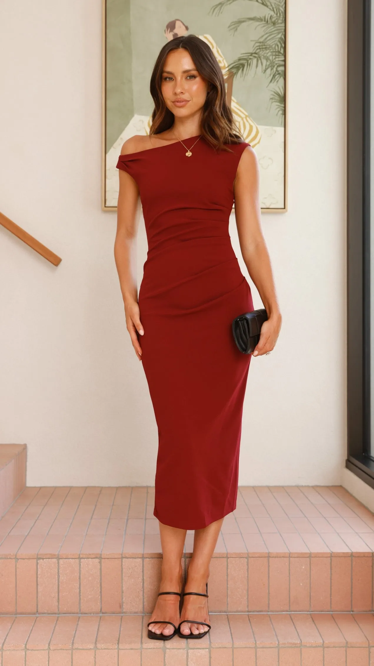 Lilah Midi Dress - Wine sold by Billy J product image thumbnail 4