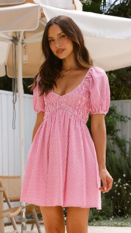 Sahirah Mini Dress - Red / White Gingham sold by Billy J