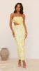 Zinnia Midi Dress - Yellow/White sold by Billy J