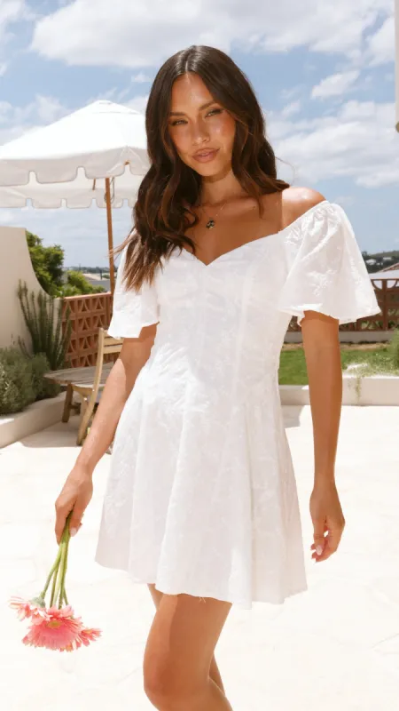Leighton Mini Dress - White sold by Billy J