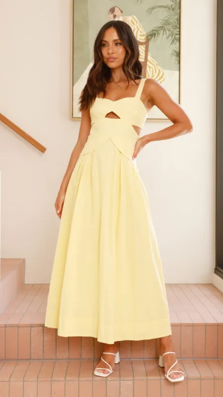 Harleigh Midi Dress - Yellow sold by Billy J