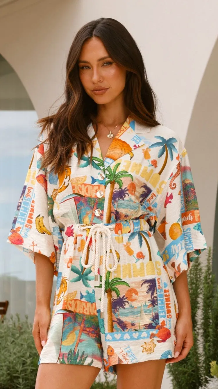 Cassia Playsuit - Tropical Print sold by Billy J