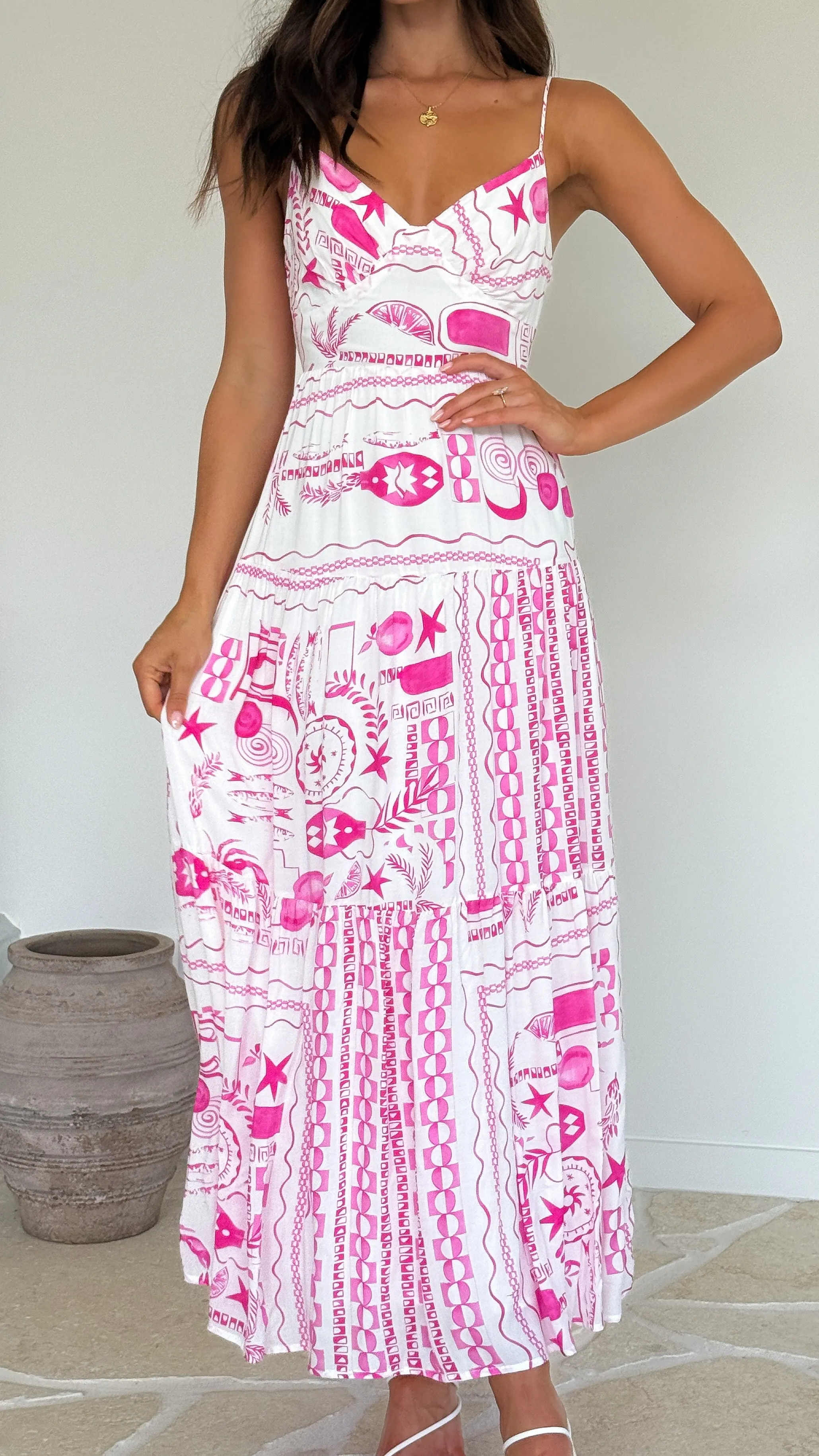 Serene Maxi Dress - Pink Print sold by Billy J product image thumbnail 5